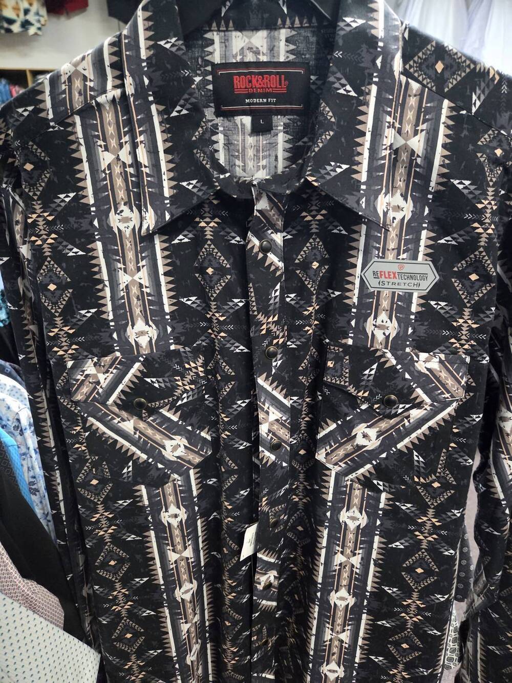 NEW ROCK & ROLL DENIM shirt in black